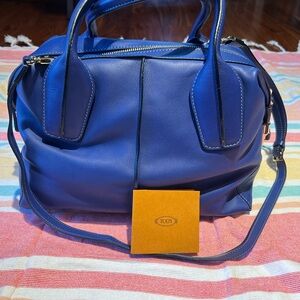 Tod's D styling bauletto Piccolo blue leather bag